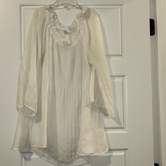 Sheer White Long Sleeve Top - Picture 1 of 3